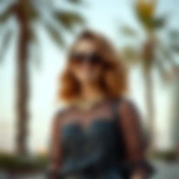 Stylish summer blouse paired with statement accessories