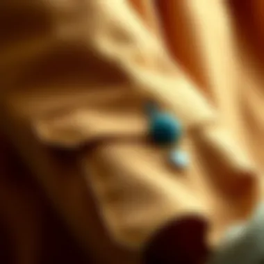 Fabric Details of Split Jacket A close-up view of unique fabric details on a split jacket